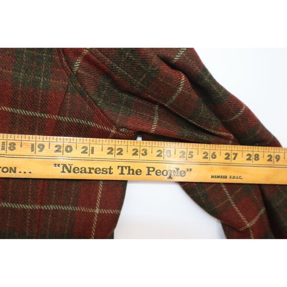 Faconnable Wool Cashmere Blend Plaid Coat Mens M Button Preppy Old Money - Picture 3 of 12